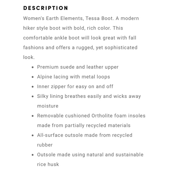 NIB Earth Elements Tessa Lace Up Combat Hiker Boots Leather Mushroom - Picture 11 of 13